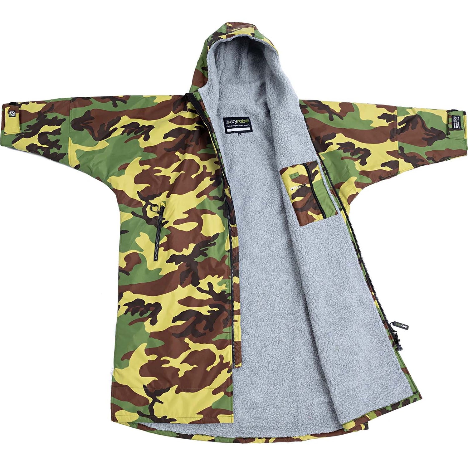 Dryrobe Advance Long Sleeve Changing Robe - Camo/Grey