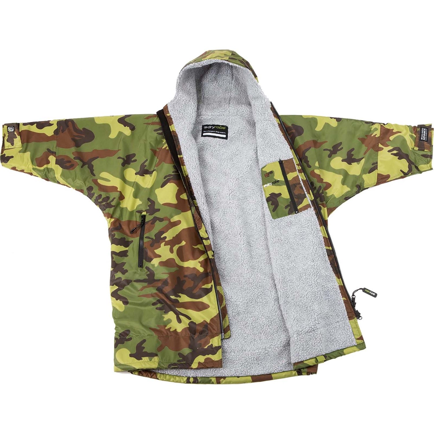 Dryrobe Advance Kids Long Sleeve Changing Robe - Camo/Grey