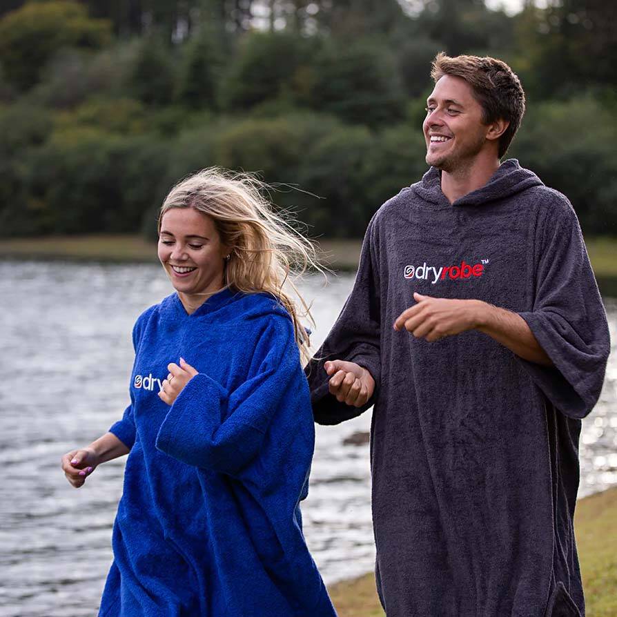 Dryrobe Organic Cotton Towel Changing Robe - Slate Grey