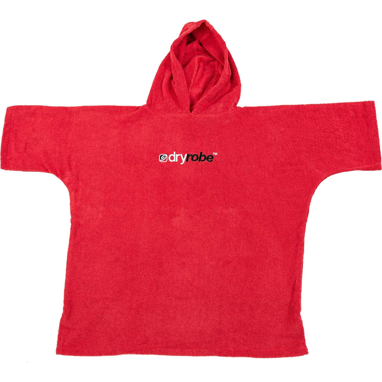 Dryrobe Kids Organic Cotton Towel Short Sleeve Changing Robe - Red