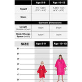Dryrobe Kids Organic Cotton Towel Short Sleeve Changing Robe - Red