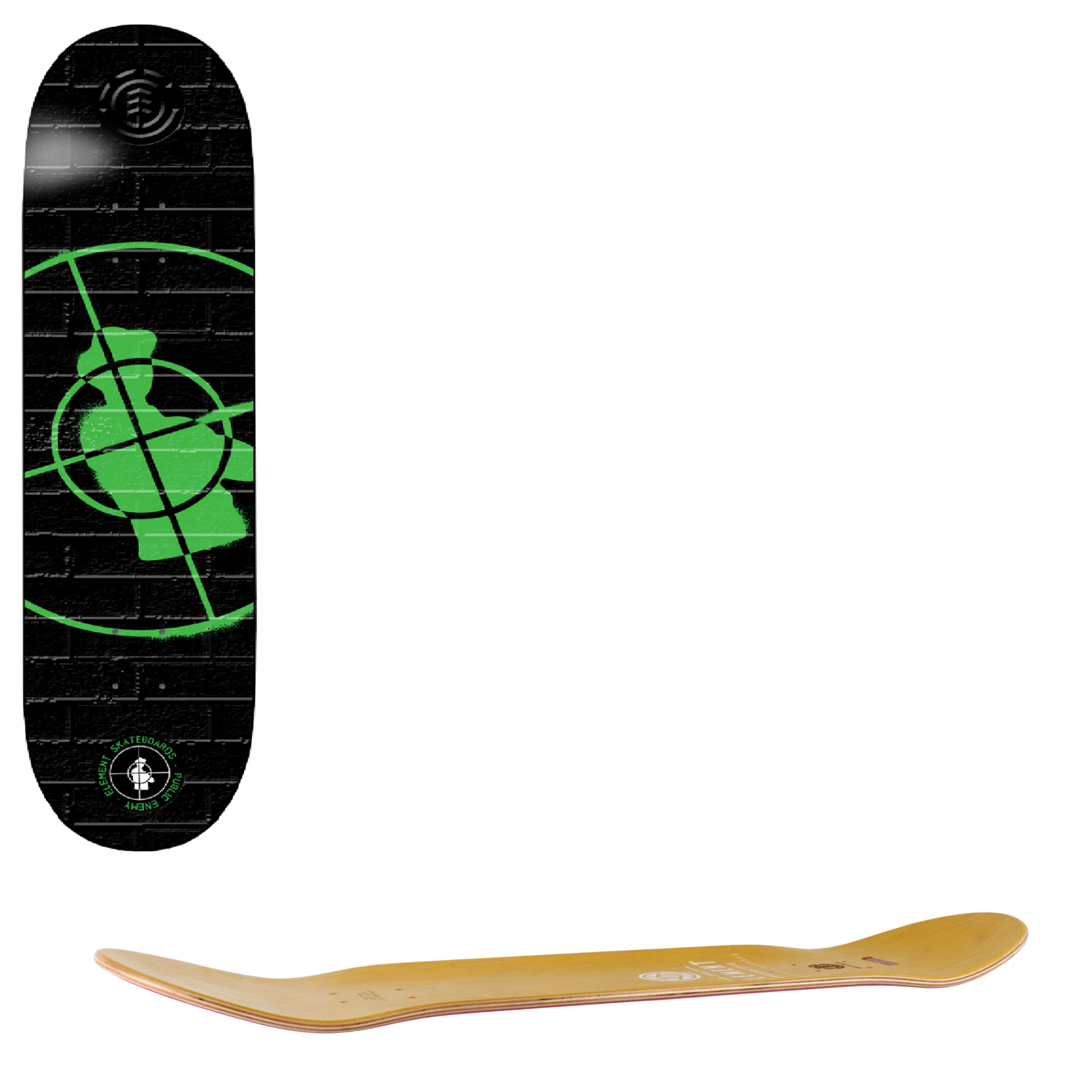 Element Public Enemy Stencil Skateboard Deck - 8.25"