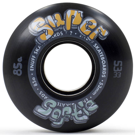 Enuff Super Softies Skateboard Wheels - Black 53mm (Pack of 4)