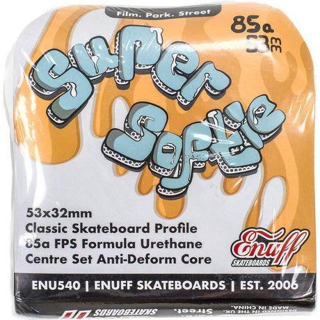 Enuff Super Softies Skateboard Wheels - White 53mm