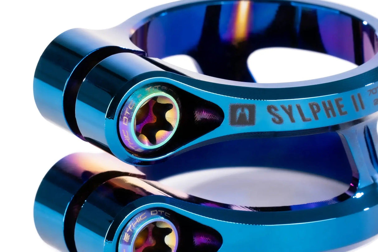 Ethic Sylphe V2 34.9mm Scooter Clamp - Chrome Blue