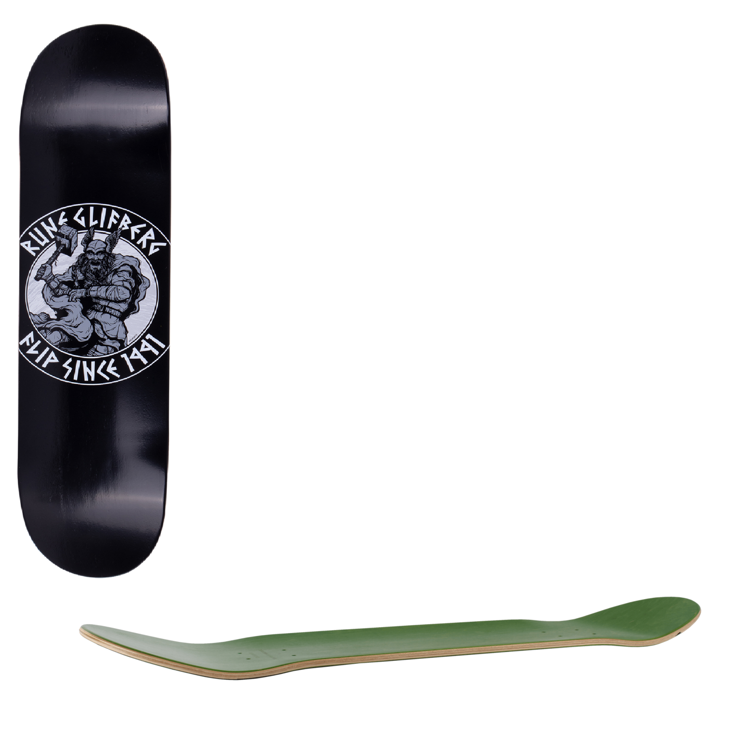Flip Glifberg Thor Skateboard Deck - Black 8"