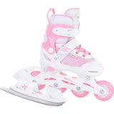 FunActiv Orin Duo Adjustable Inline/Ice Skates - White/Pink