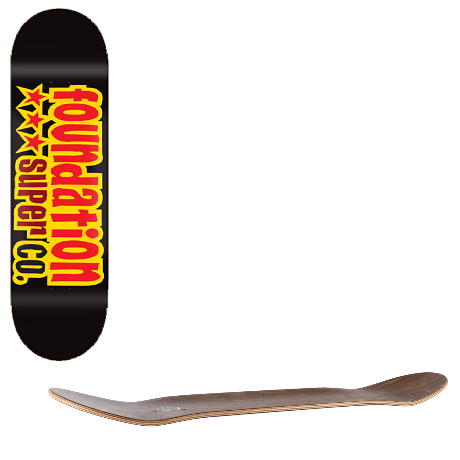 Foundation 3 Star Skateboard Deck - Black 8.13''