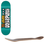 Foundation 3 Star Skateboard Deck - Teal 7.88''
