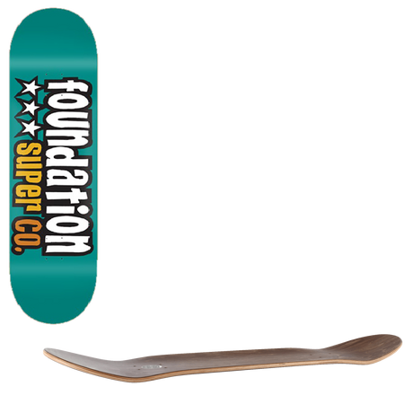Foundation 3 Star Skateboard Deck - Teal 7.88''