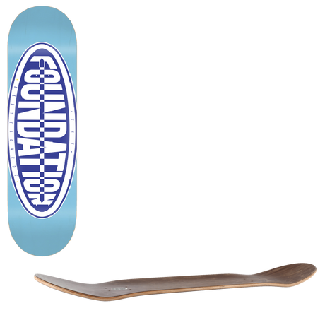 Foundation F Oval Skateboard Deck - Blue 8"