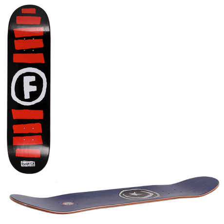 Foundation Doodle Stripe Skateboard Deck - Black 8''