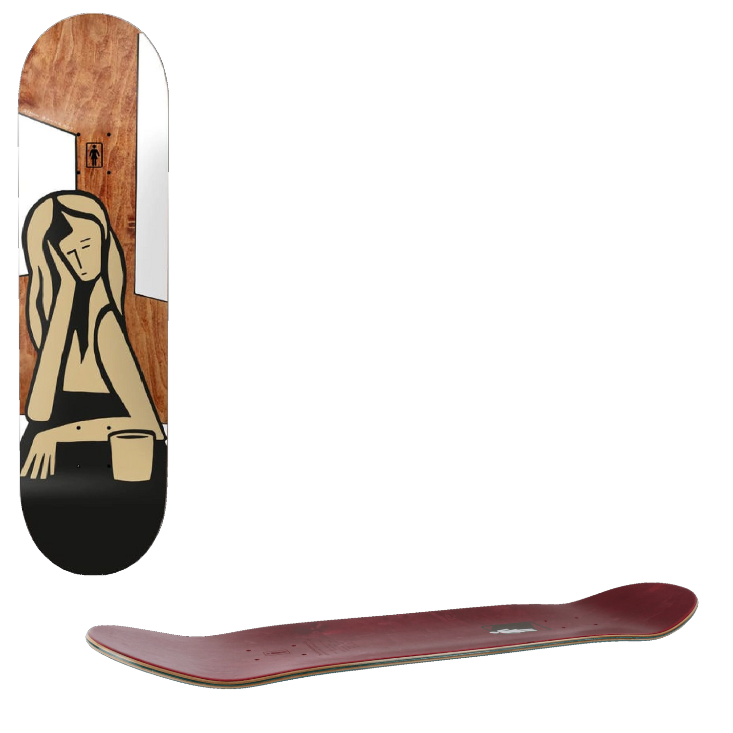 Girl Contemplation Skateboard Deck - Bannerot 8''