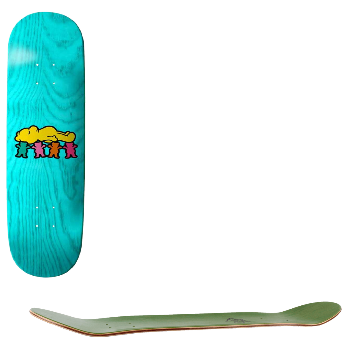 Grizzly Sleepy Time Skateboard Deck - Blue 7.75"