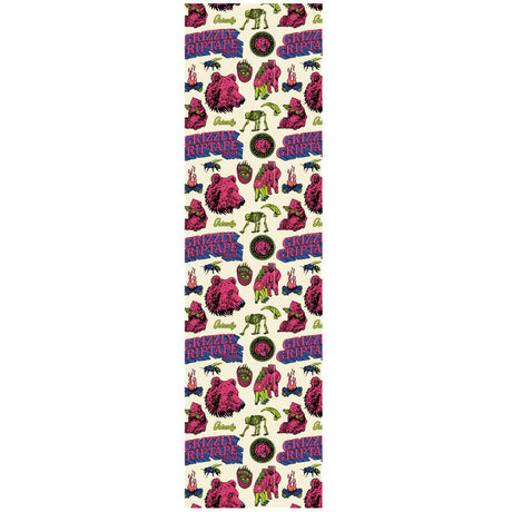 Grizzly Cult Classic Skateboard Grip Tape - Multi