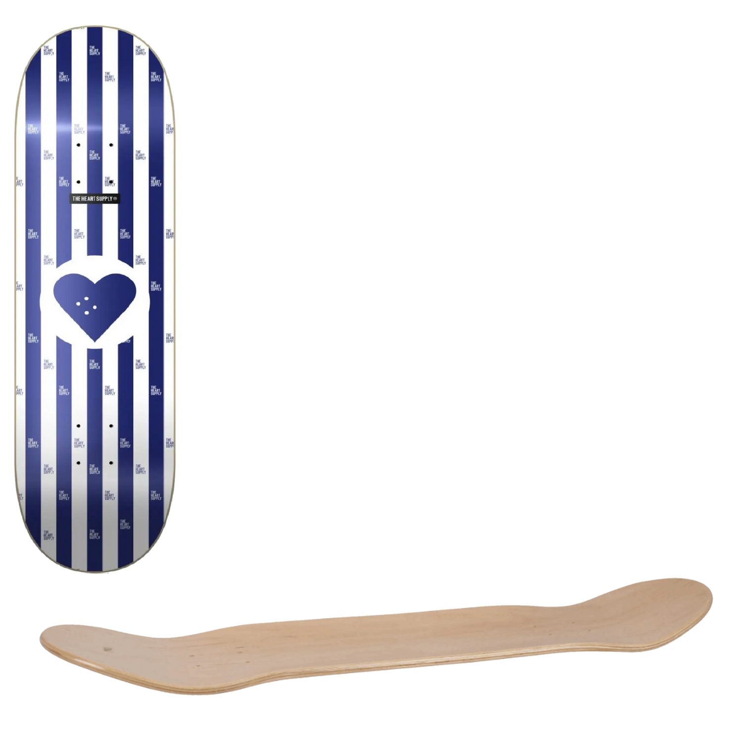 The Heart Supply Round Logo Stripes Skateboard Deck - Blue 8.25"