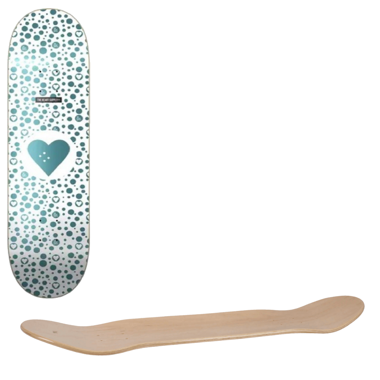 The Heart Supply Round Logo Spots Skateboard Deck - Teal 8"