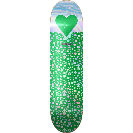 The Heart Supply Foil Logo Skateboard Deck - Green Polkahearts 8''