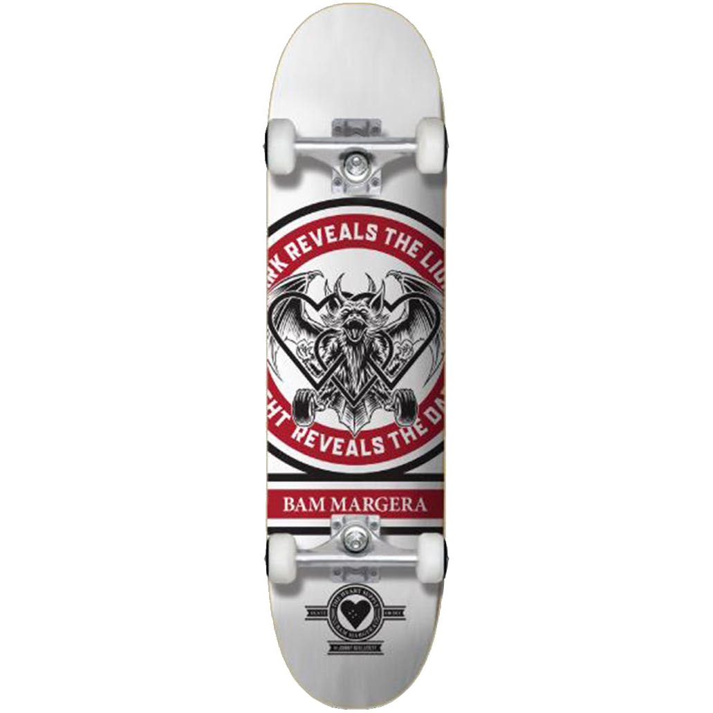 The Heart Supply Bam Reveal Complete Skateboard - White 8''