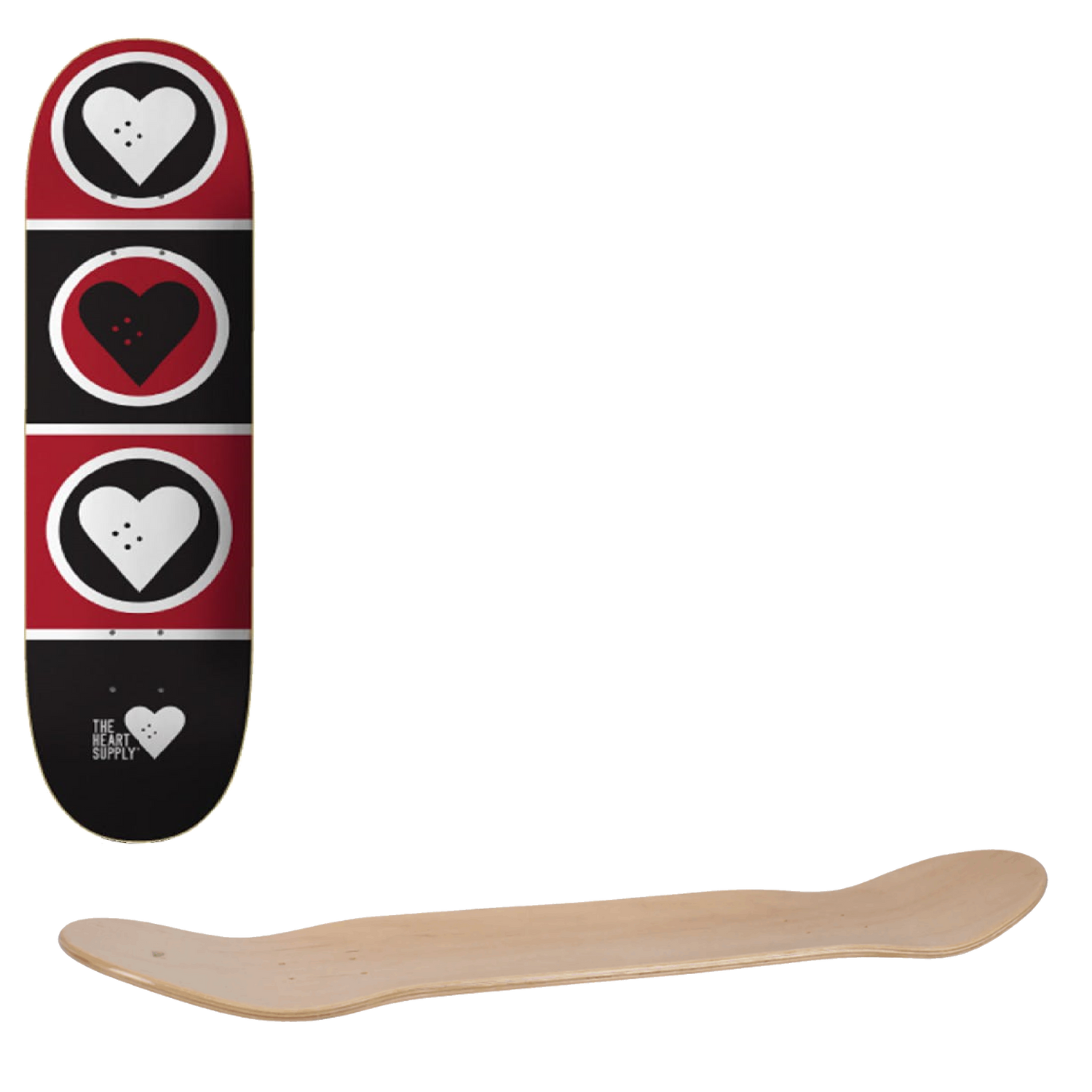 The Heart Supply Squad Skateboard Deck - Black/Red 8.375"