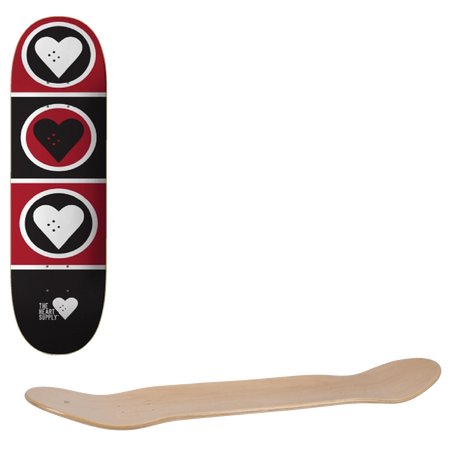 The Heart Supply Squad Skateboard Deck - Black/Red 8.375"