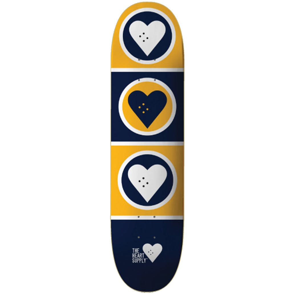 The Heart Supply Squad Skateboard Deck - Blue/Yellow 7.75''