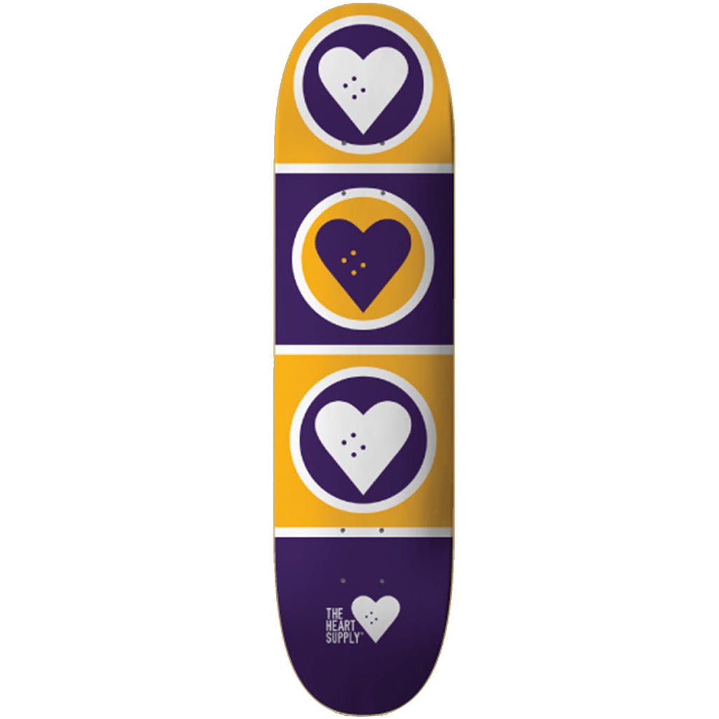 The Heart Supply Squad Skateboard Deck - Kobe (Yellow/Purple) 8.125''