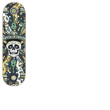 Hydroponic Mexican Skull 2.0 Skateboard Deck - Black 8.125"