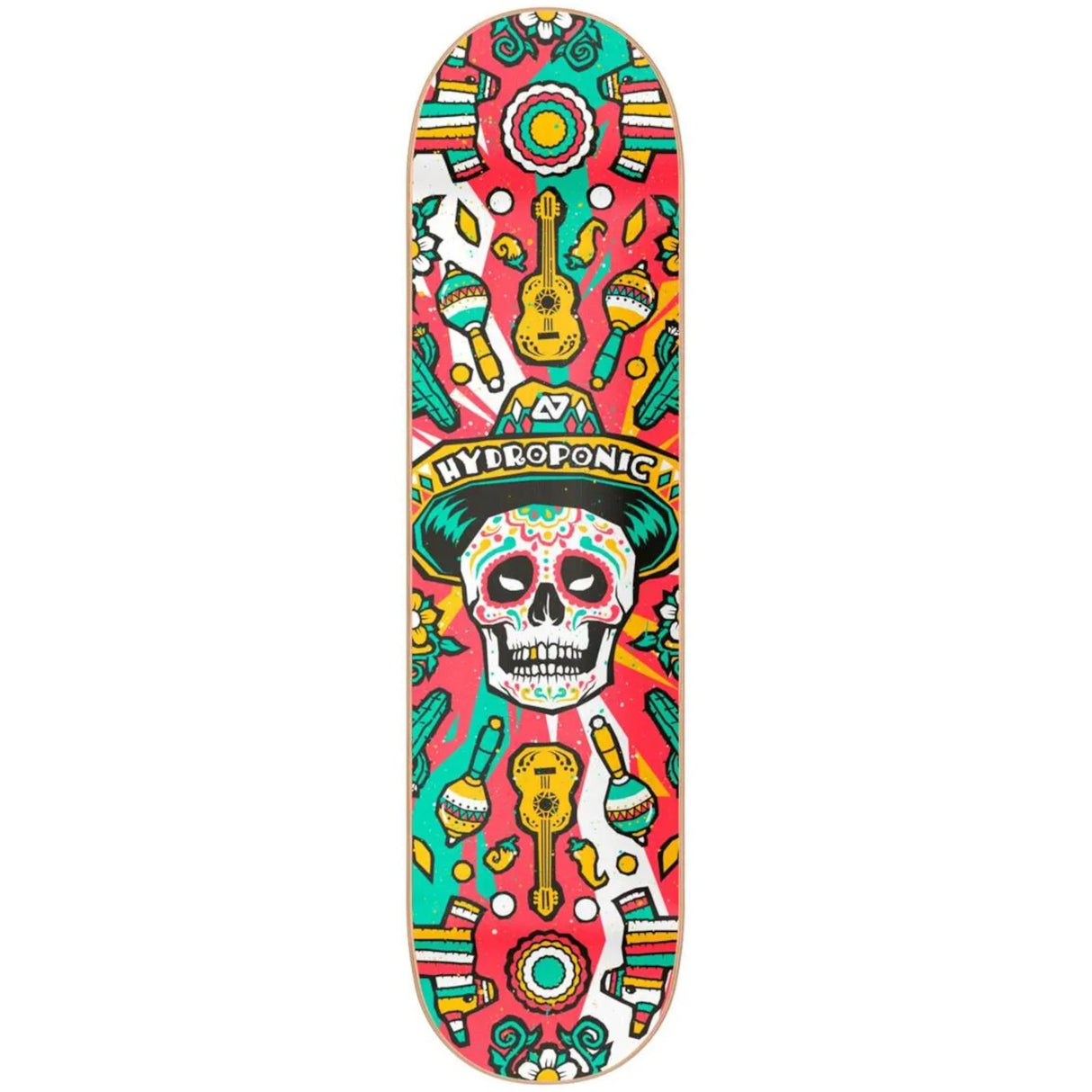 Hydroponic Mexican Skull 2.0 Skateboard Deck - Red 8.5"