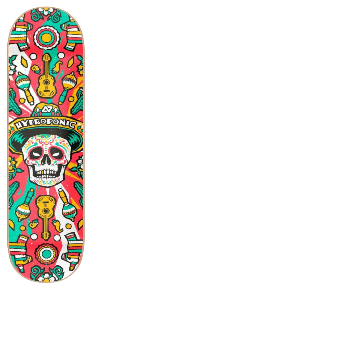 Hydroponic Mexican Skull 2.0 Skateboard Deck - Red 8.5"