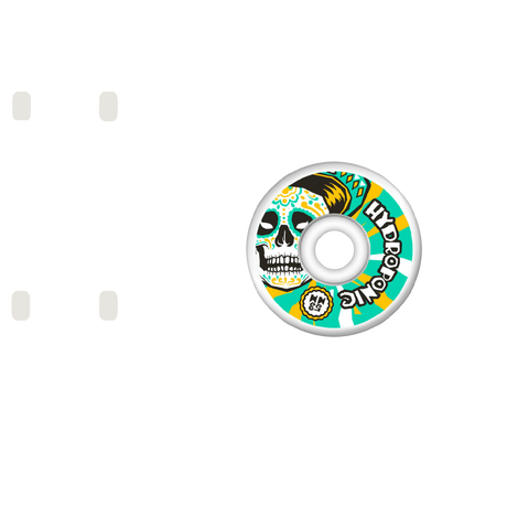 Hydroponic Mexican Skull 2.0 Skateboard Wheels - White/Green 53mm