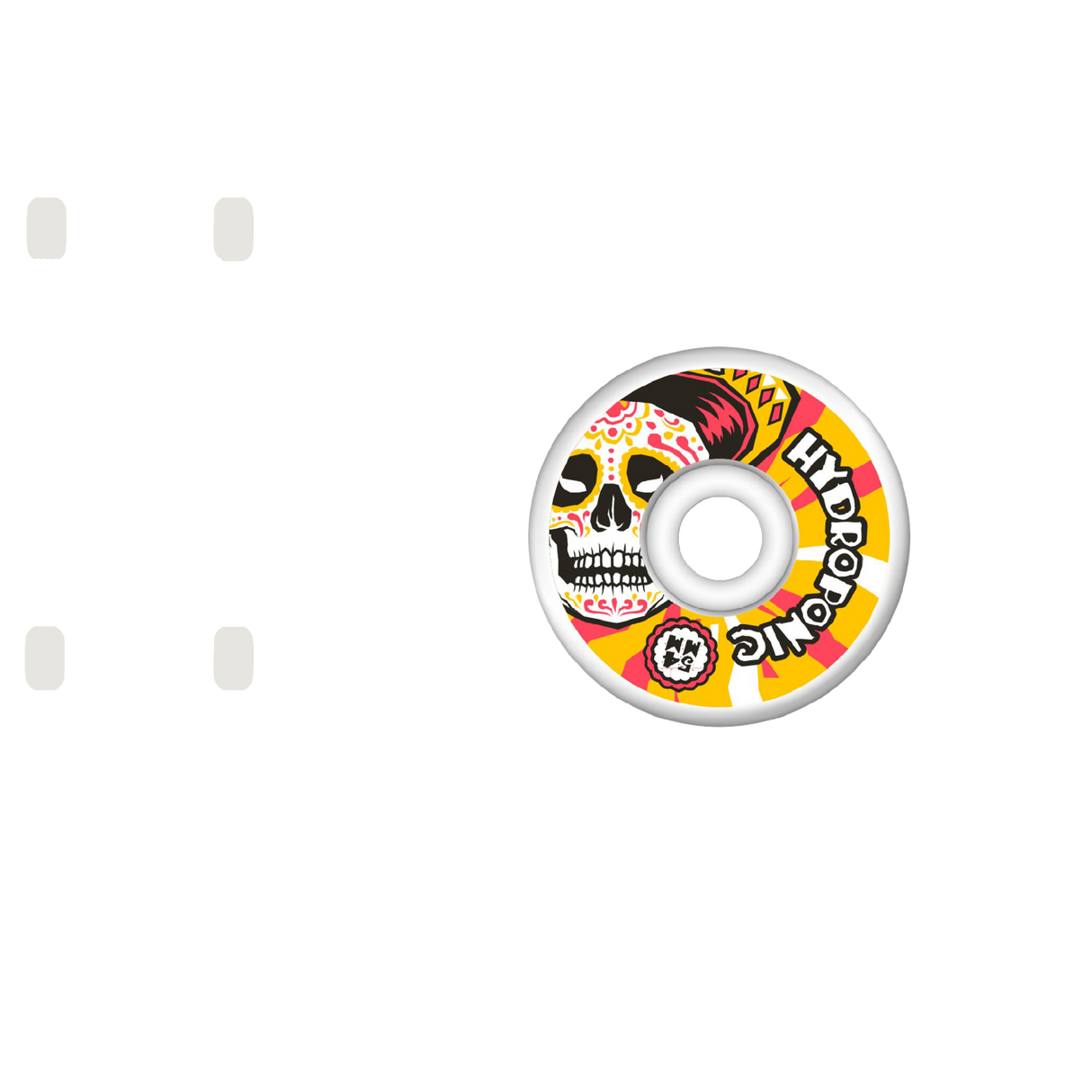 Hydroponic Mexican Skull 2.0 Skateboard Wheels - White/Orange 54mm