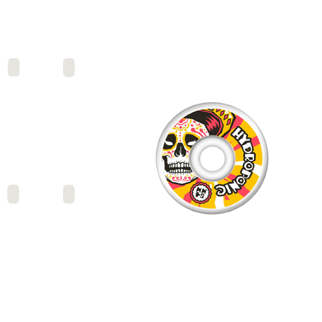 Hydroponic Mexican Skull 2.0 Skateboard Wheels - White/Orange 54mm