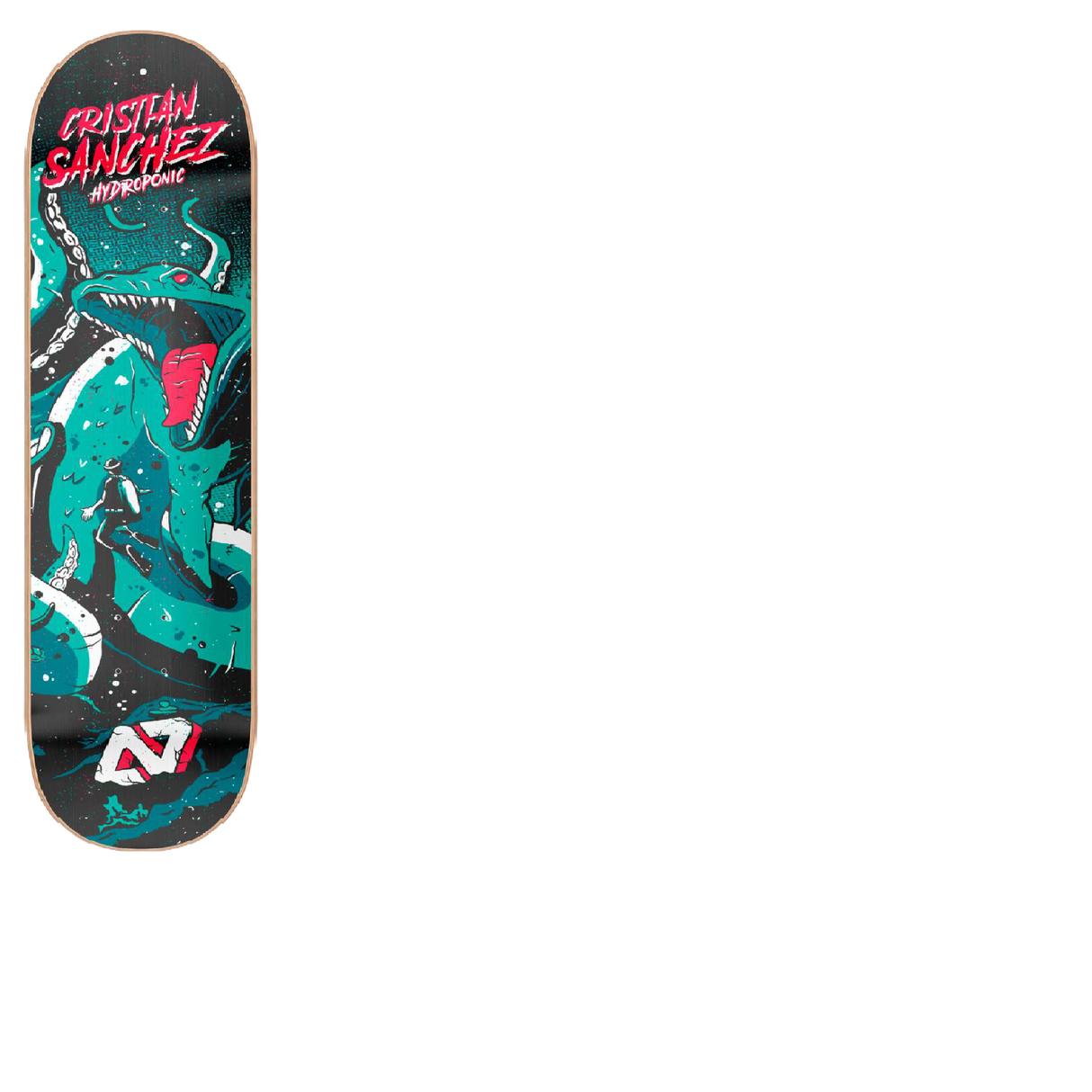 Hydroponic Sea Monster Skateboard Deck - Cristian Sanchez Scuba 8"
