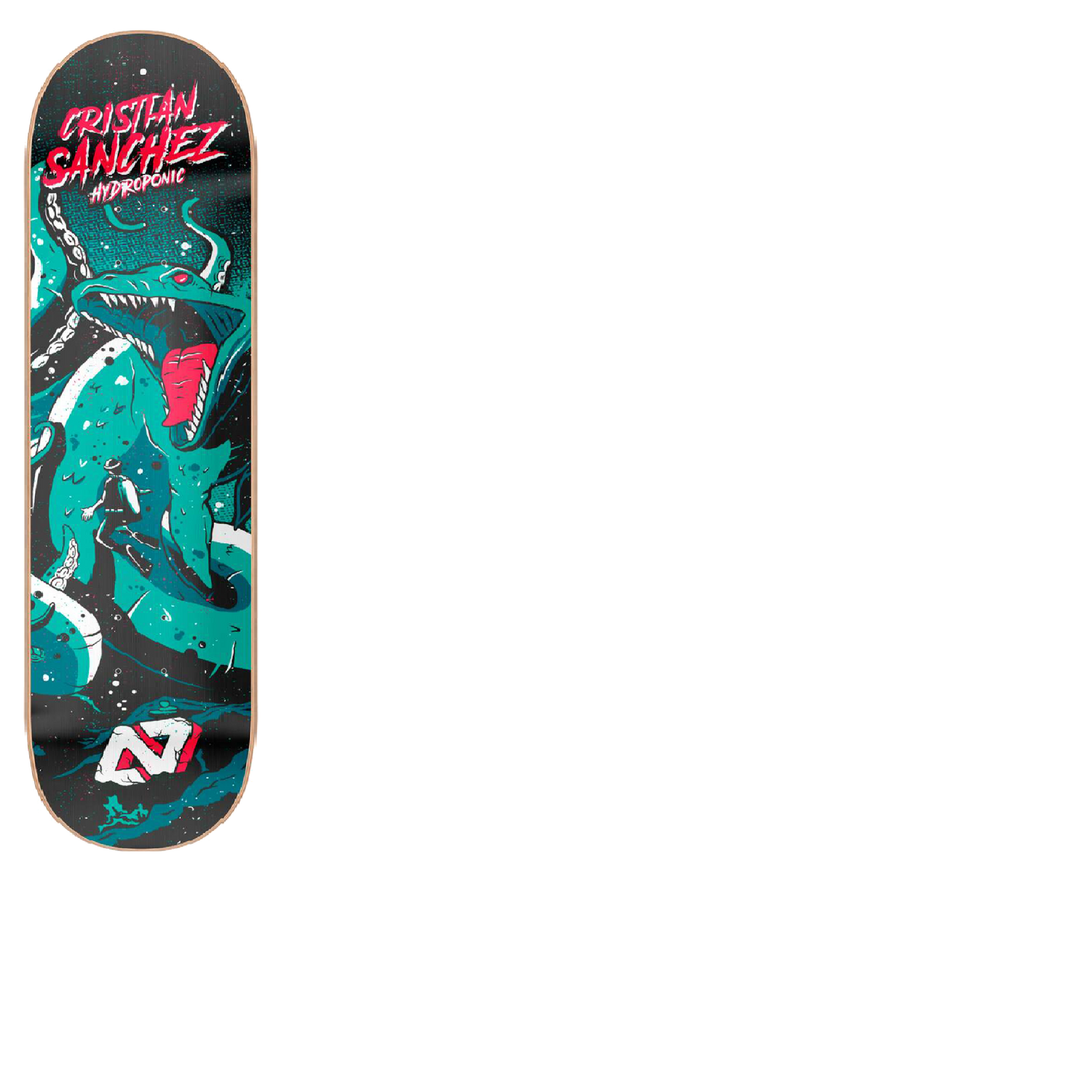 Hydroponic Sea Monster Skateboard Deck - Cristian Sanchez Scuba 8"
