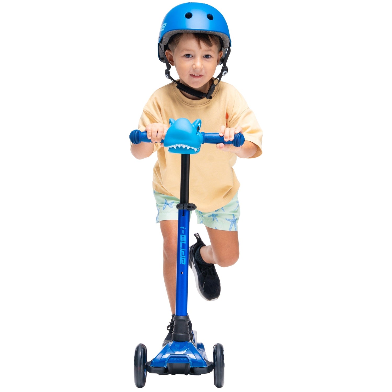 I-Glide 3-Wheel Kids Scooter - Blue/Blue