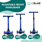 I-Glide 3-Wheel Kids Scooter - Blue/Blue