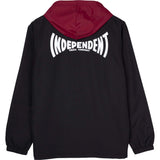 Independent Span Hooded Windbreaker Jacket - Black