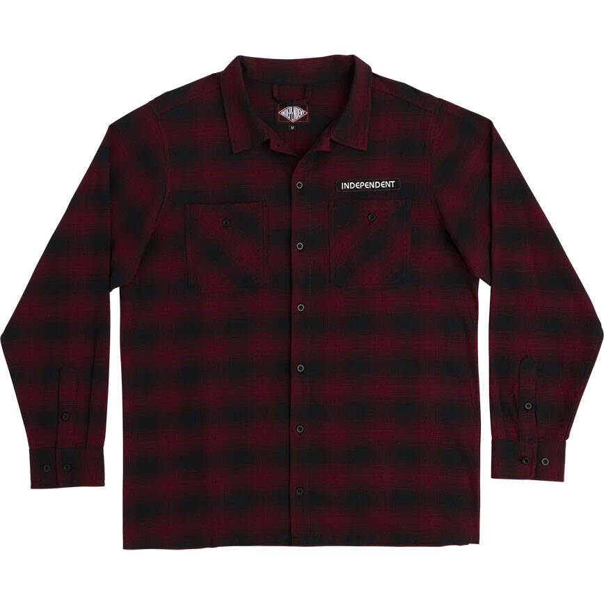 Independent Tilden Flannel Long Sleeve Shirt - Maroon Check