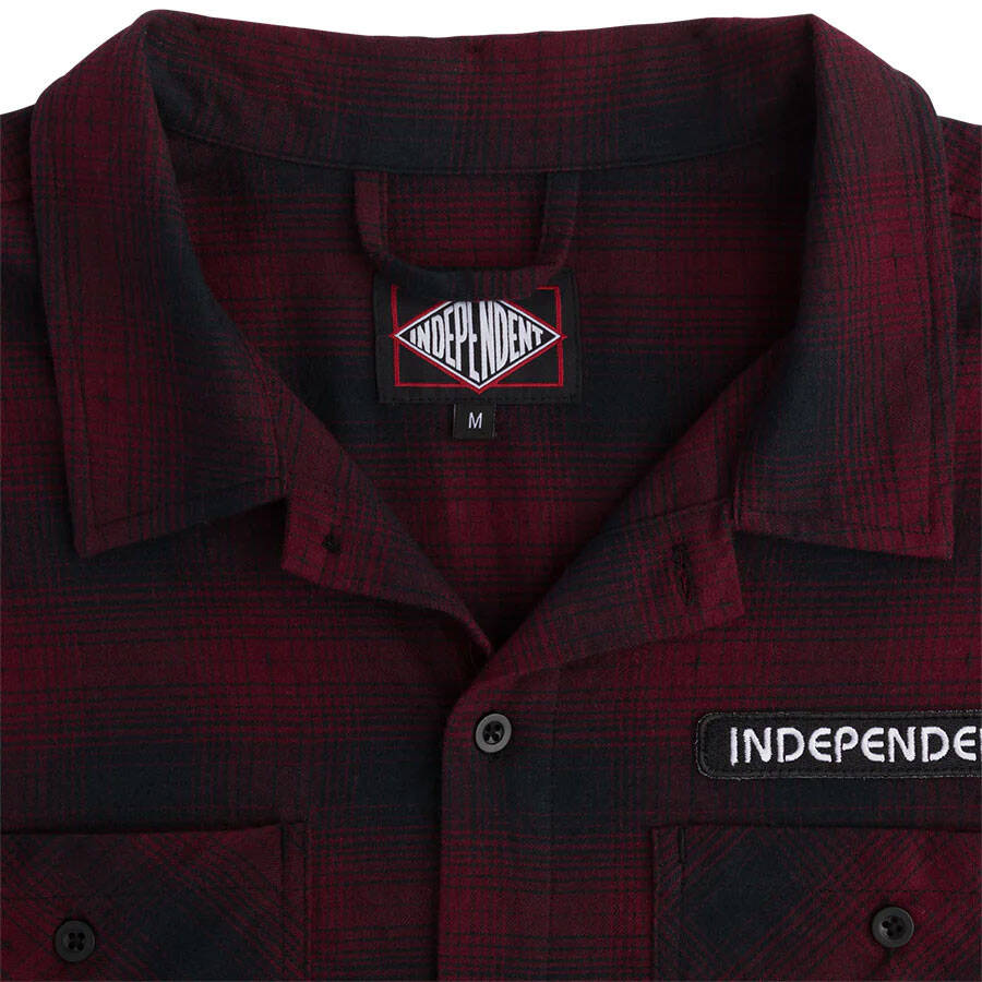 Independent Tilden Flannel Long Sleeve Shirt - Maroon Check