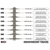 Independent Mid Skateboard Trucks - Silver 144mm