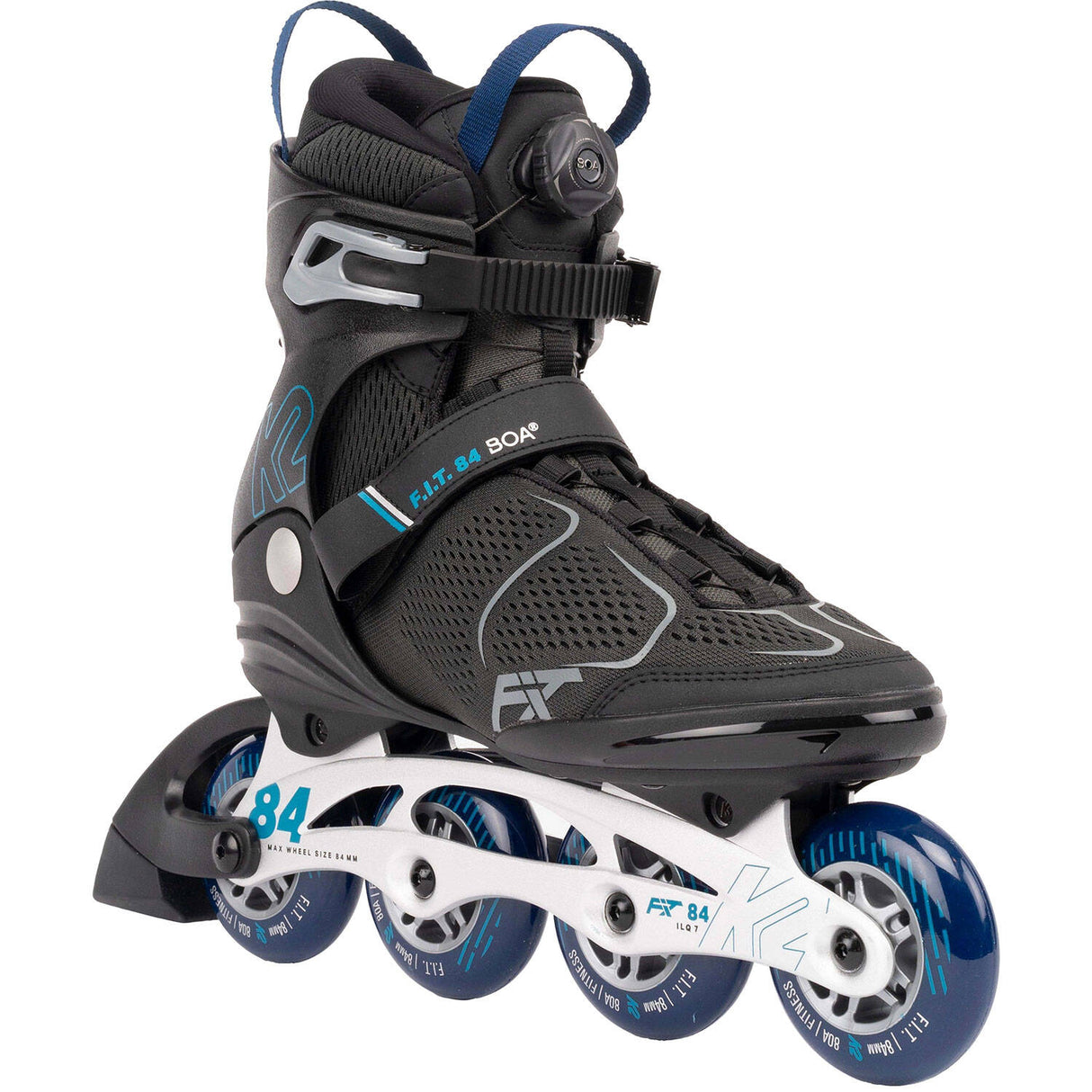 K2 F.I.T. 84 Boa Inline Roller Skates - Black/Blue