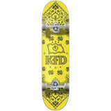 KFD Bandana Complete Skateboard - Yellow 7.75''