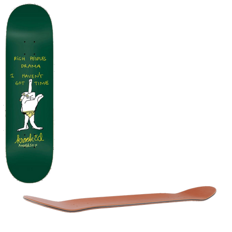 Krooked Manderson Drama Pro Skateboard Deck - Green 8.38''