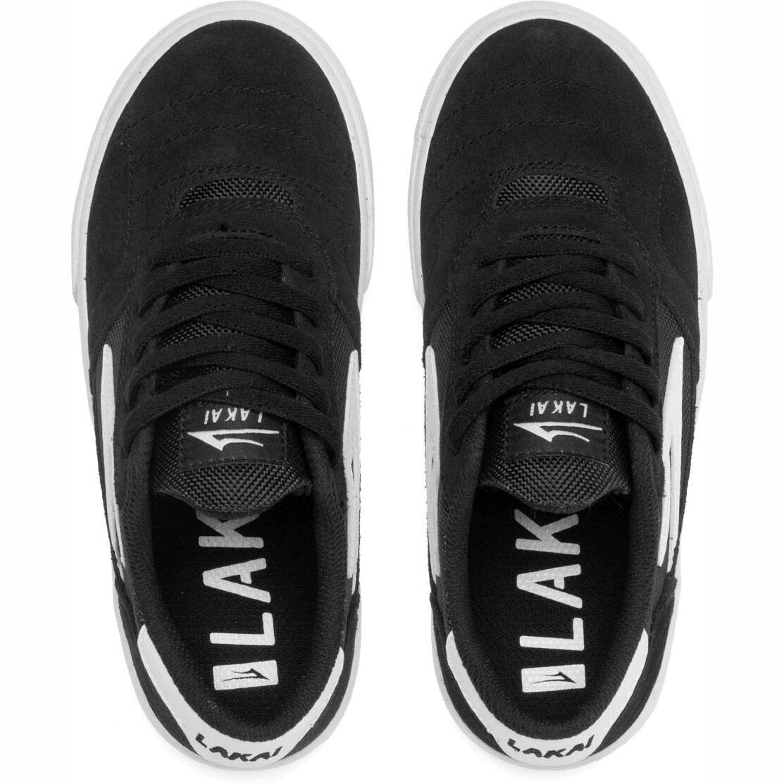 Lakai Cambridge Skate Shoes - Black/White Suede