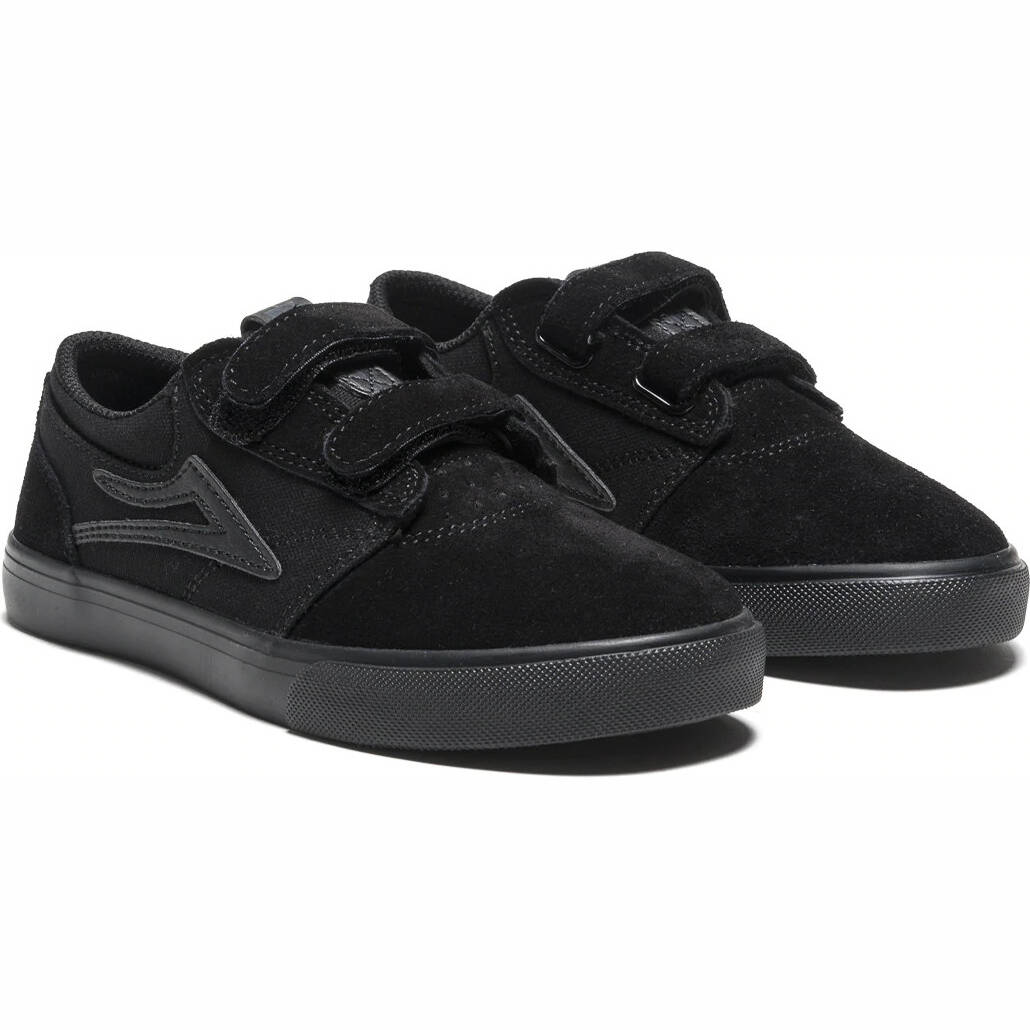 Lakai Griffin Kid's Skate Shoes - Black/Black Suede