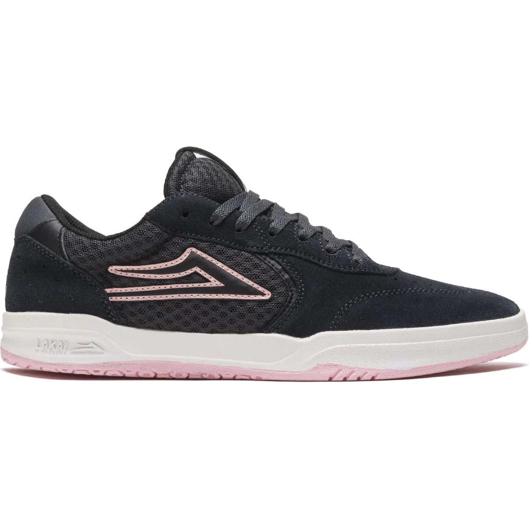 Lakai Atlantic Skate Shoes - Charcoal/Pink Suede