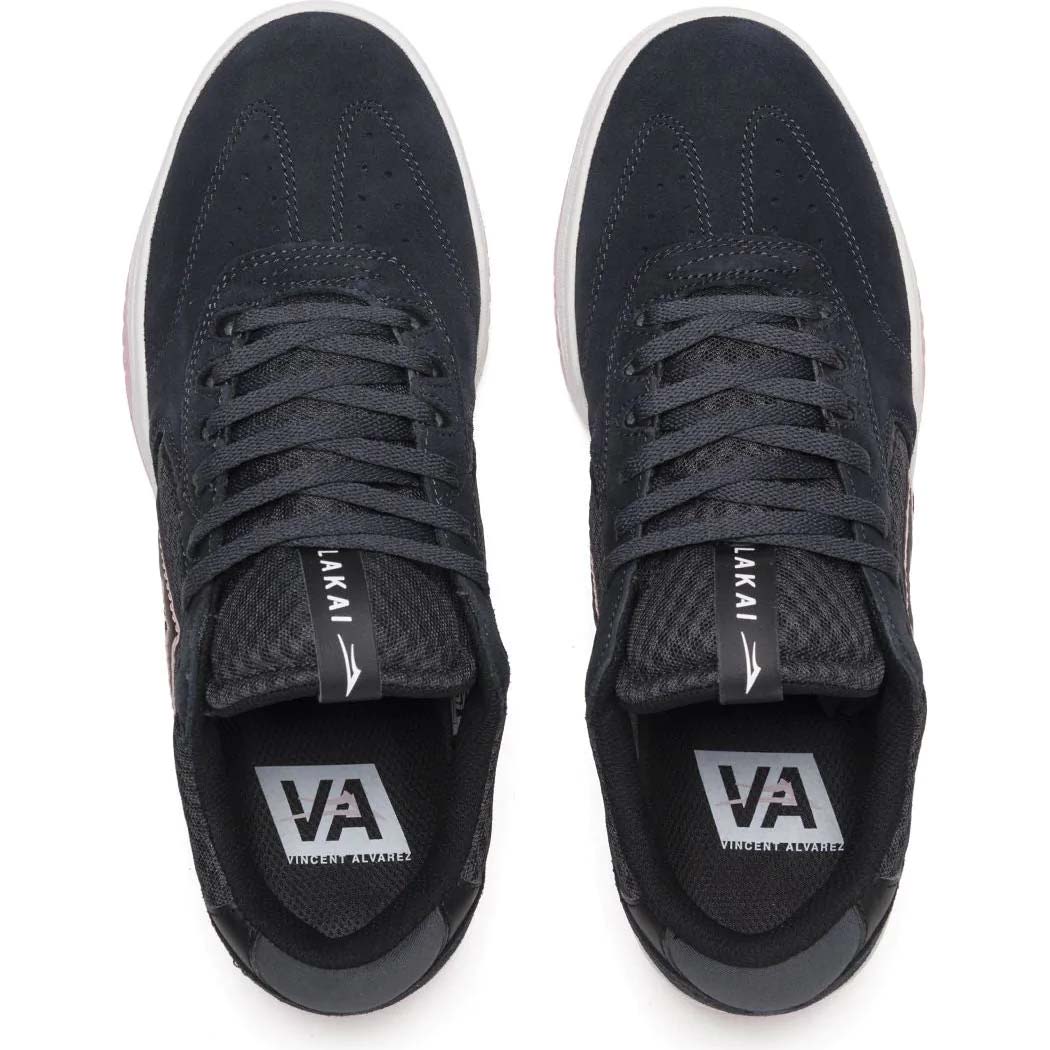 Lakai Atlantic Skate Shoes - Charcoal/Pink Suede
