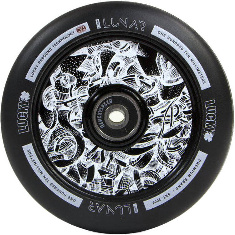 Lucky Lunar 110mm Hollow Core Scooter Wheel - Black/Black