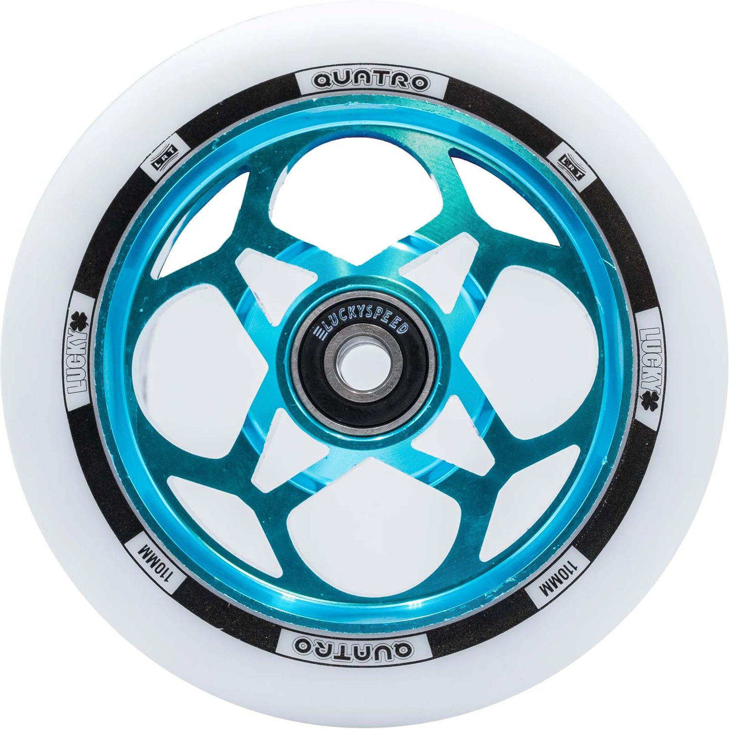 Lucky Quatro Pro  110mm Scooter Wheel - White/Teal